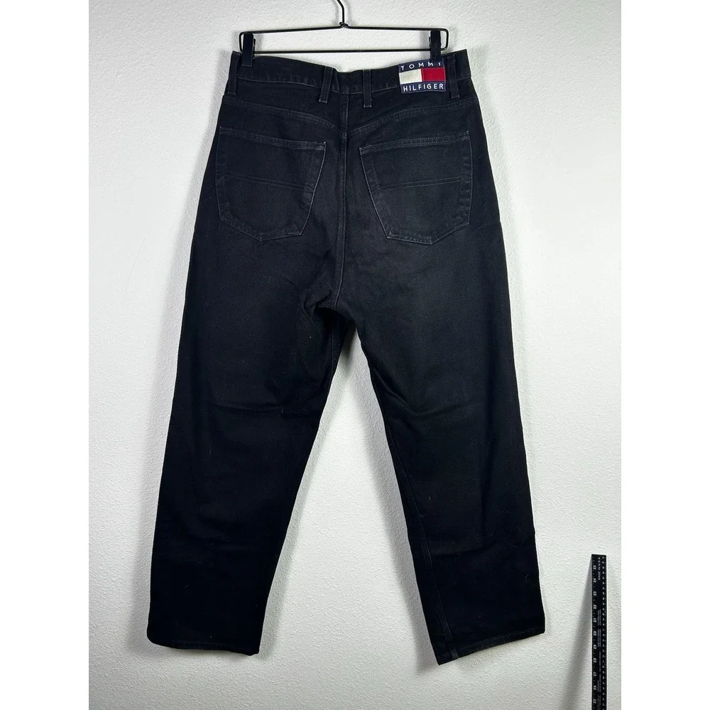 Tommy Hilfiger 90's Freedom Black Men's Denim‎ Jeans 33×32 Tapered Leg